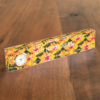 Orange Hibiscus Flower Side View Nameplate