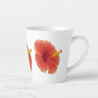 Orange Hibiscus Flower Tropical Floral Latte Mug