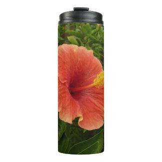 Orange Hibiscus Flower Tropical Floral Thermal Tumbler