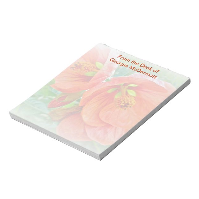 Orange Hibiscus Flowers Notepad (Rotated)