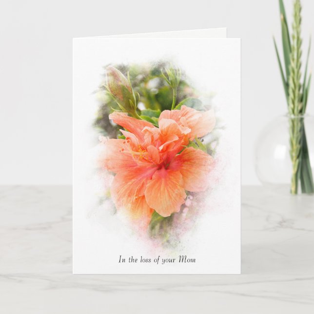 orange hibiscus for loss of mother card (Front)