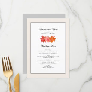 Orange Hibiscus Hawaiian Wedding Menu Template