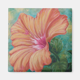 Orange Hibiscus Magnet