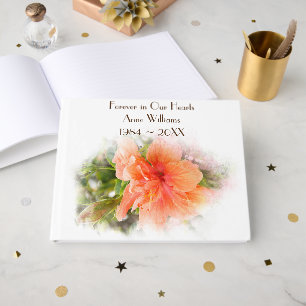 Orange Hibiscus Memorial Service Guest Book