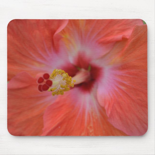 Orange Hibiscus Mouse Pad (Front)