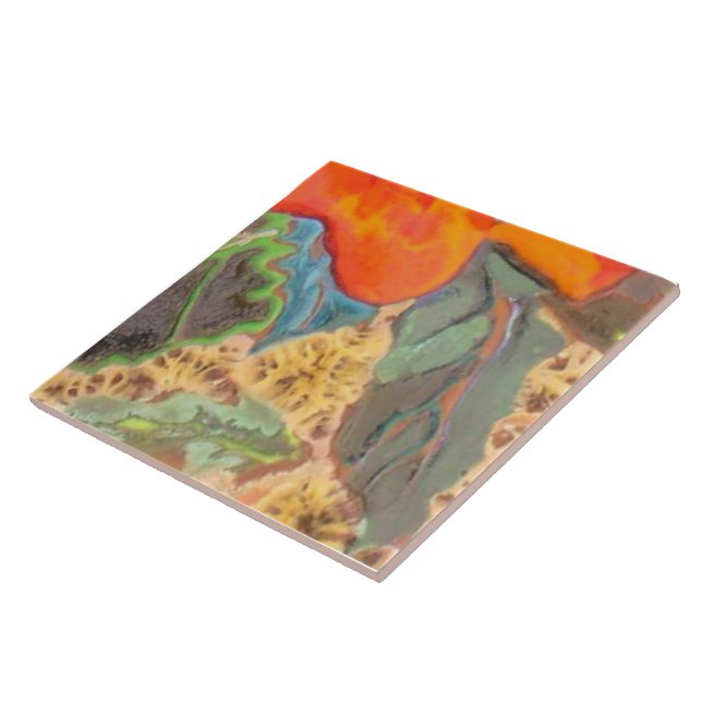 Orange Hibiscus Part 11 of 12 Tile (Side)