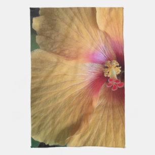 Orange Hibiscus Ruffle Tea Towel