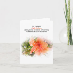 Orange Hibiscus Sympathy Thank You Card