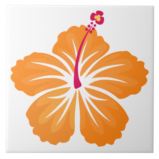 Orange Hibiscus Tile (Front)