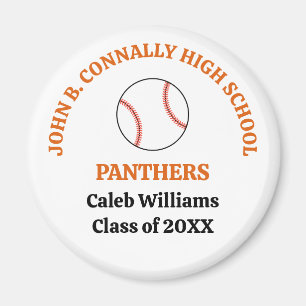 Orange High School Baseball Player Personalised Magnet