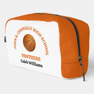 Orange High School Basketball Player Personalised Dopp Kit
