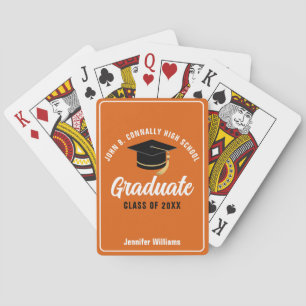 Orange High School Graduate Custom 2025 Graduation Playing Cards