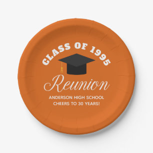 Orange High School Reunion Personalised Party Paper Plate