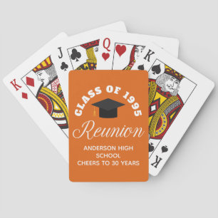 Orange High School Reunion Personalised Party Playing Cards