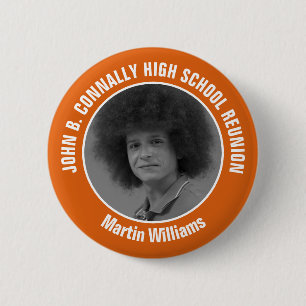 Orange High School Reunion Yearbook Photo 6 Cm Round Badge