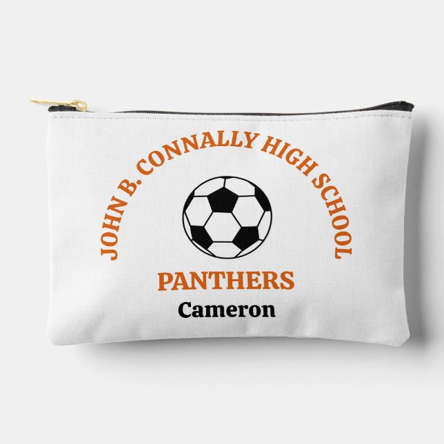 Orange High School Soccer Team Personalised Accessory Pouch (Front)