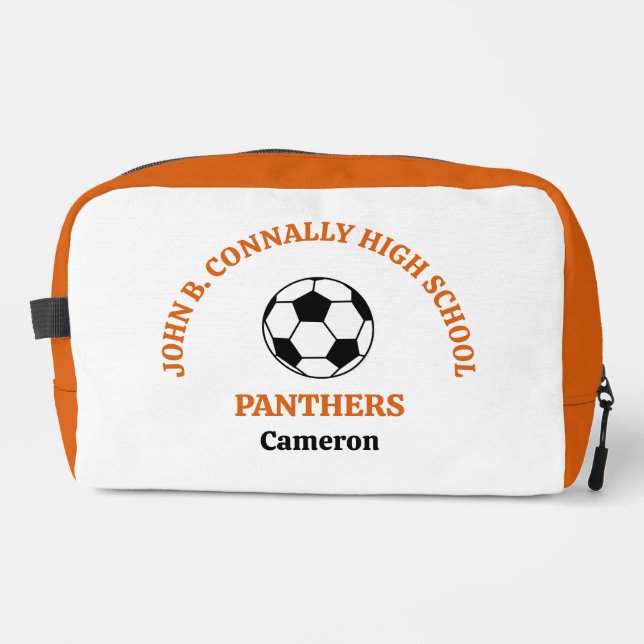 Orange High School Soccer Team Personalised Dopp Kit (Front)