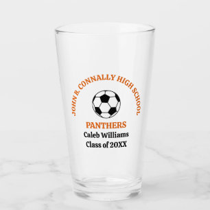 Orange High School Soccer Team Personalised Glass