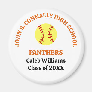 Orange High School Softball Player Personalised Magnet