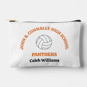 Orange High School Volleyball Player Personalised Accessory Pouch