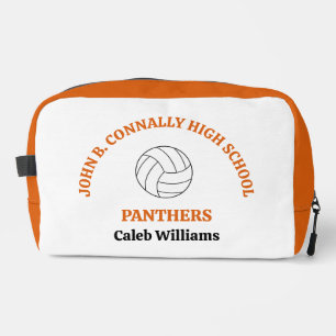 Orange High School Volleyball Player Personalised Dopp Kit
