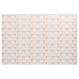 Orange Hipster Geek Glasses Fabric