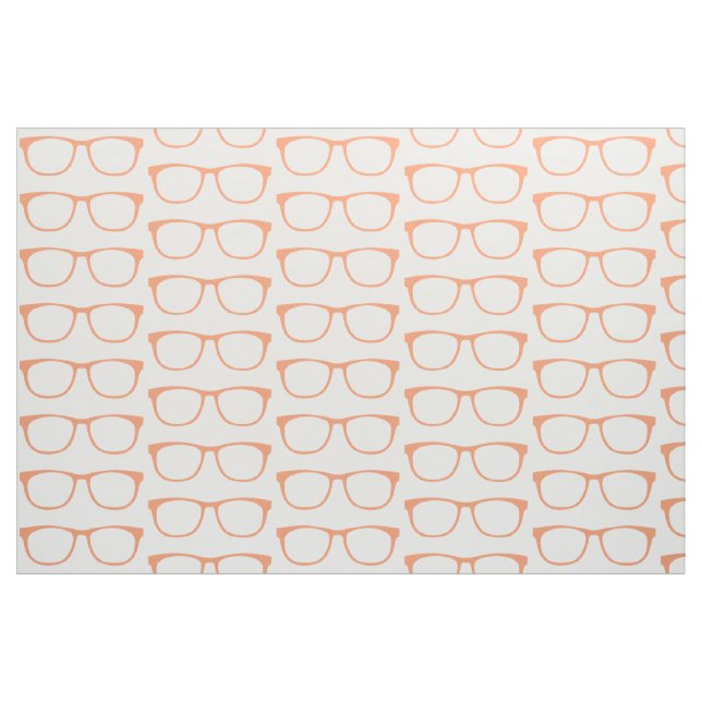 Orange Hipster Geek Glasses Fabric (Fat Quarter)