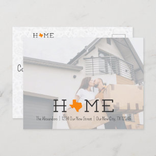 Orange HOME Texas Moving Announcement Postcard