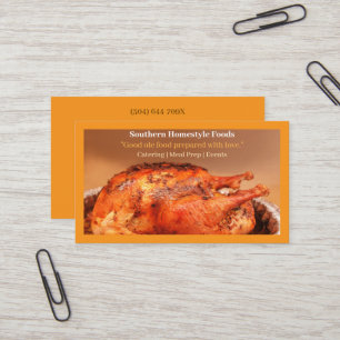 Orange Homestyle Turkey Home Cooked Foods Business Card