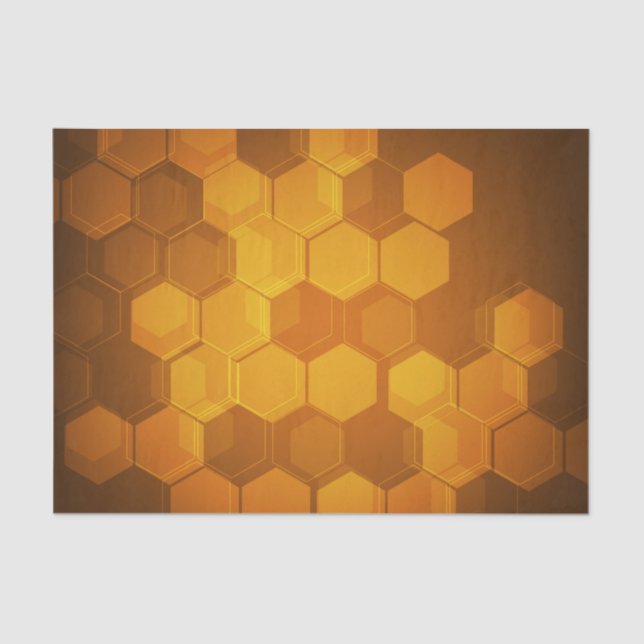 Orange honeycomb hexagon pattern tissue paper (Front)
