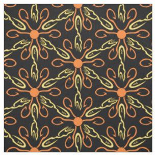 Orange Hook Yellow Hook Yellow Fish Flower Patter Fabric