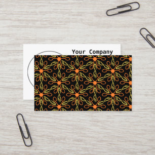 Orange Hook Yellow Hook Yellow Fish Flower Pattern Business Card