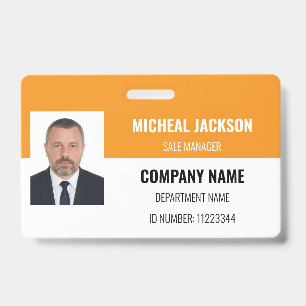 Orange Horizontal Corporate ID Badge