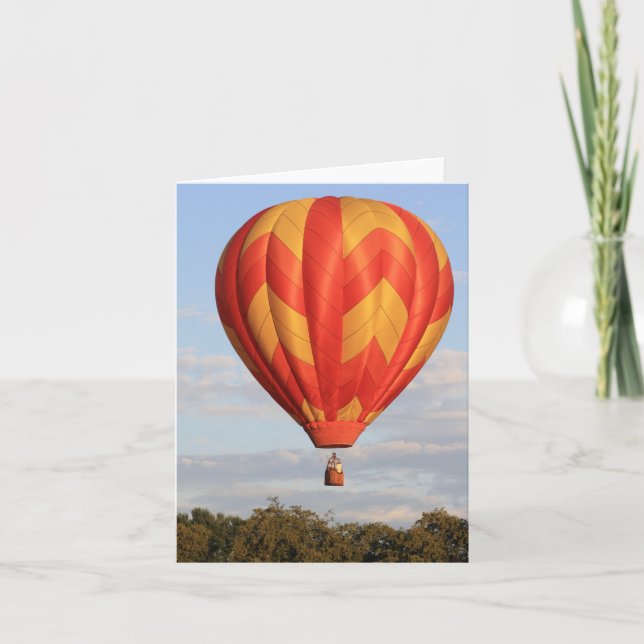 Orange Hot Air Ballon at Dawn Note Card (Front)