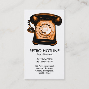 Orange Hot Line - White Business Card
