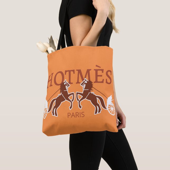 Orange Hot Mess Designer Tote Bag  (Close Up)
