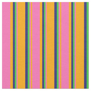 Orange, Hot Pink, Lime Green, and Midnight Blue Fabric