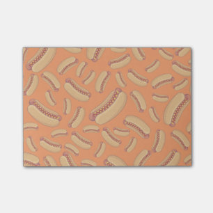 Orange hotdogs post-it notes
