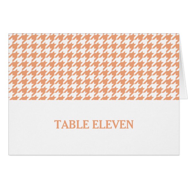 Orange Houndstooth Table Number Card (Front Horizontal)