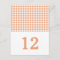 Orange Houndstooth Table Number Postcard
