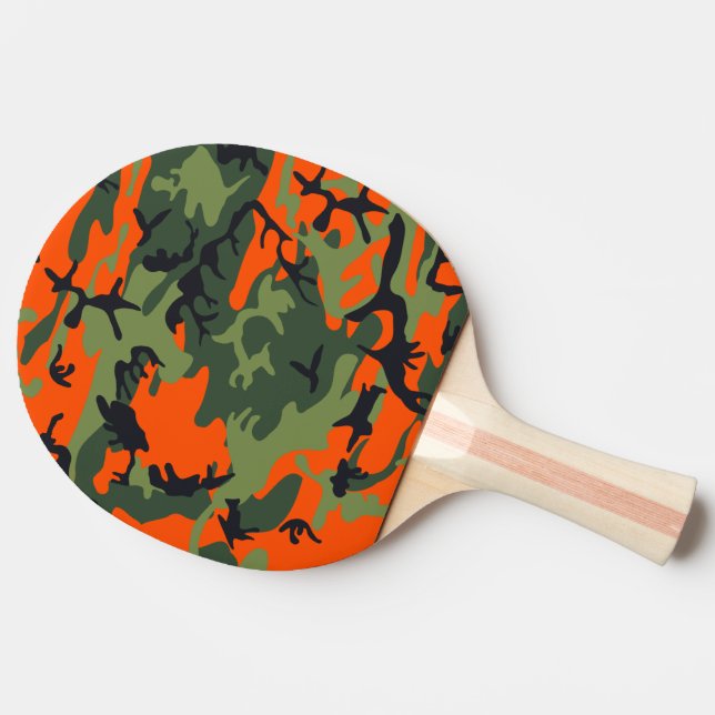 Orange Hunter Camo Ping Pong Paddle (Back Side)