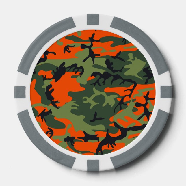 Orange Hunter Camo Poker Chips (Front)