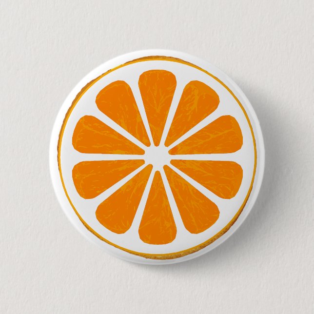 orange. hybrid. button. 6 cm round badge (Front)