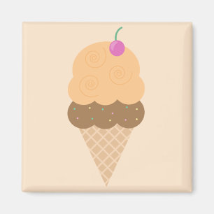 Orange Ice Cream Cone Magnet