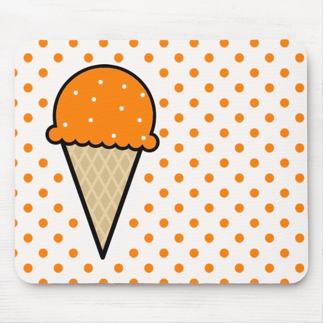 Orange Ice Cream Cone Mouse Pad (Front)