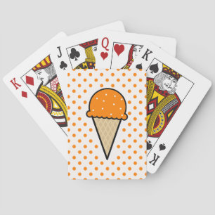 Orange Ice Cream Cone Playing Cards