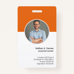 Orange ID   Employee Photo ID Company Security ID Badge