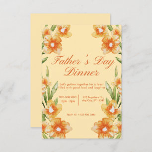 Orange Illustrative Father's Day Dinner Invitation