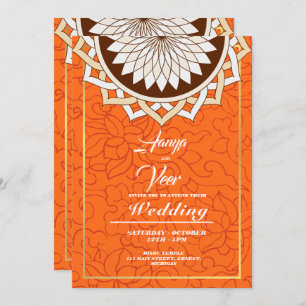 Orange Indian  Wedding Invitation