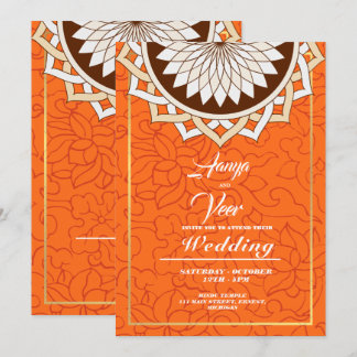 Orange Indian  Wedding Invitation